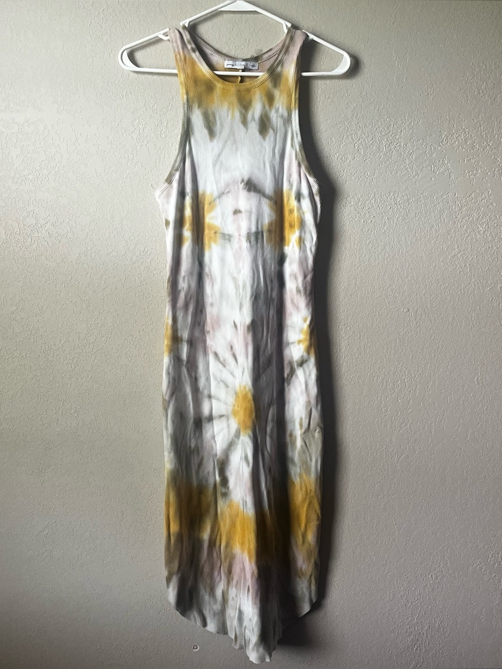 Young Fabulous & Broke Tie Dye Ribbed MIDI Dress